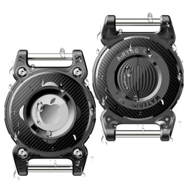 Imagem de ONEONTA Coleira para cães AirTag, pacote com 2 | Suporte impermeável para Airtag – Suporte de Airtag para coleira de cachorro com alça de metal removível, resistente, leve, serve para 1,9 cm de