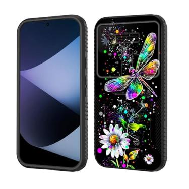 Imagem de wiaekosef Capa para Pixel 10 Pro XL, capa de lente de câmera deslizante integrada, proteção resistente à prova de choque, capa de camada dupla para Google Pixel 10 Pro XL 6,8 polegadas 2025, libélula