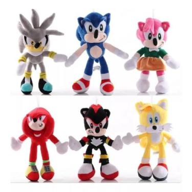 Imagem de Kit Pelúcias Turma Do Sonic Musical Macio Infantil Brinquedo - Pelucia
