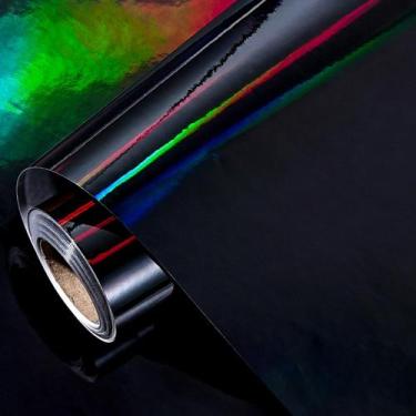Imagem de Rolo de papel de embrulho LeZakaa Black Holographic 76x10 m