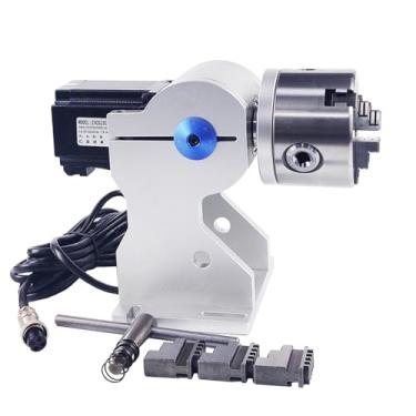 Imagem de Acessório De Eixo Rotativo Para Máquina De marcação A Laser De Fibra HUNST, Mandril Rotativo De 3 Garras De 80 mm, Ferramenta Rotativa De Gravação A Laser. (RA-D80)