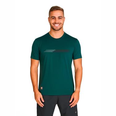 Imagem de Cobra D'Agua, Camiseta Dif Barrado Sports Active Flex, Manga Curta, Dry Fit, UV50+, Verde Musgo, P