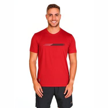 Imagem de Cobra D'Agua, Camiseta Dif Barrado Sports Active Flex, Manga Curta, Dry Fit, UV50+, Vermelho, GG