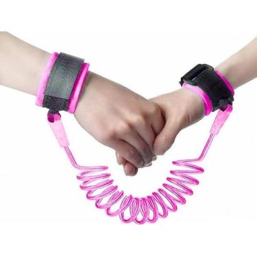 Imagem de Pulseira de Segurança Infantil com Fio Retrátil, 2m de Comprimento, Cores Sortidas (ROSA)