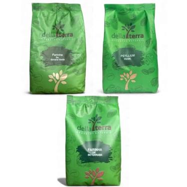 Imagem de Banana Verde + Psyllium + Farinha de Beterraba | 250g cada | 100% Natural Della Terra