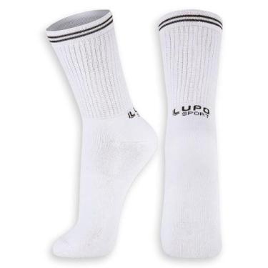 Imagem de Meia Esportiva Cano Longo Lupo 3250-003, Branco, 37-40