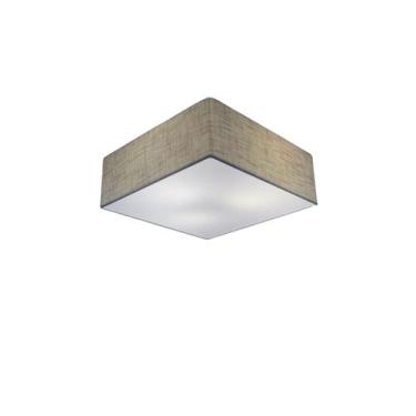 Imagem de Plafon Quadrado Sobrepor Vivare Md-3000 Cúpula em Tecido 25x25x12cm - 
