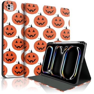 Imagem de TopPerfekt Capa para iPad Pro de 11 polegadas M4 2024 (5ª geração) com suporte, capa fólio com suporte para lápis, para crianças, meninos, meninas, dia das bruxas, granulação fina, antiderrapante