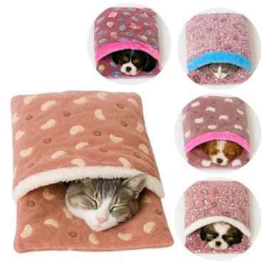Imagem de Cama Pet Caminha Peluda Toca Inglu Para Cachorro Gato Tipo Saco De Dormir 70x50cm