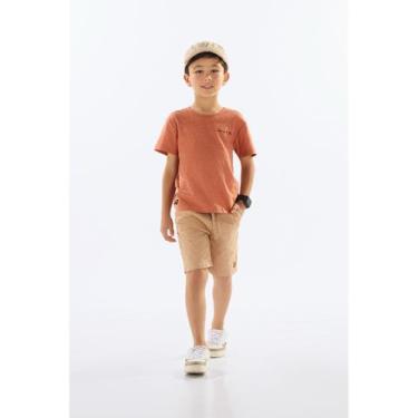 Imagem de Camiseta Menino em Meia Malha Flamê Quimby, Marrom, 12