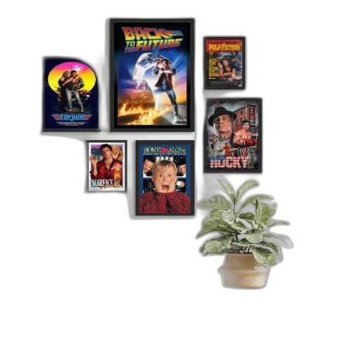 Imagem de Composição 6 Quadros Cinema Filmes Antigos - Com Vidro