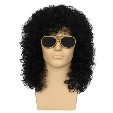 Imagem de Fantasia adulto mullet oculos e peruca cacheada 70's festas - MC PRESE