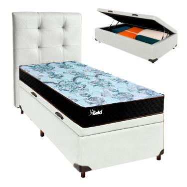 Imagem de Kit Cabeceira + Cama Box Bau  + Colchão Solteiro Molas Ensacadas Life Gold Paropas