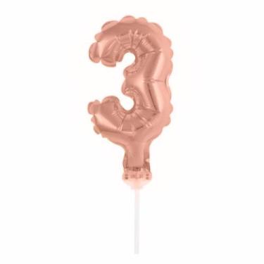 Imagem de Topo De Bolo Vela Balão Auto Inflável Rose Gold - PartiuFesta, 3