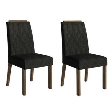 Imagem de Kit 2 Cadeiras De Jantar 4256 Com Espaldar Rustic-oxford Madesa