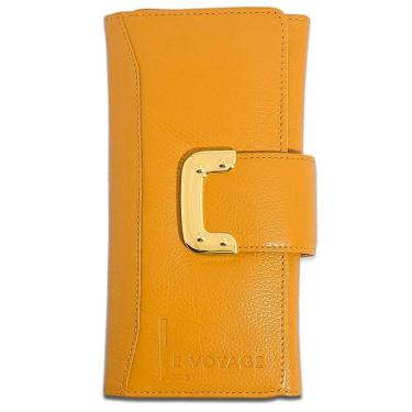 Imagem de Carteira Feminina Grande Feita De Couro Cartões Documentos