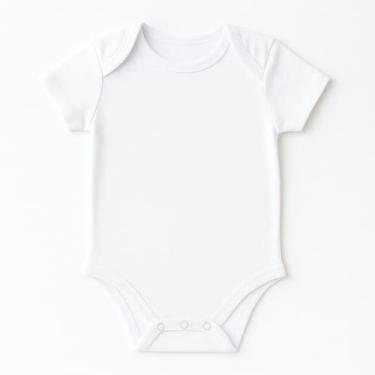 Imagem de Kit Body Bebê Malha Branco Manga Curta Ideal Para seu Bebê - Body da M
