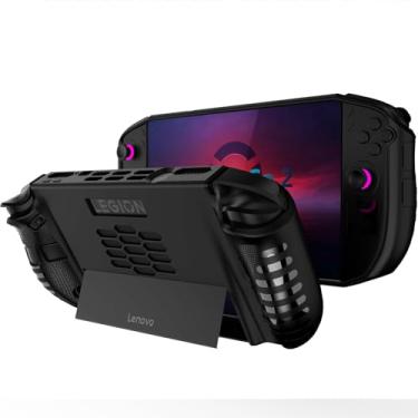 Imagem de NINKI Capa de silicone para Lenovo Legion GO 2 com suporte, à prova de choque, antiarranhões, antiderrapante, protetora, macia, TPU (poliuretano termoplástico), aderência para Lenovo Legion GO 2 2025