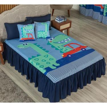 Imagem de Kit Colcha Cobre Leito Casal Infantil 7 Pcs Estampado, Decoração, Bebê