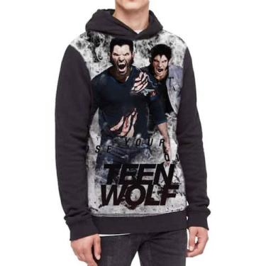 Imagem de Moletom Com Capuz Teen Wolf Full Print Ref:79 - smoke, Preto, GG