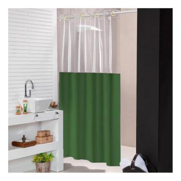 Imagem de Cortina Para Box Banheiro Impermeável Antim Cortina Box Verd