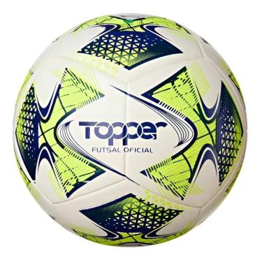 Imagem de Bola De Futsal Slick 22 Topper Cor Branco/Amarelo Neon/Azul