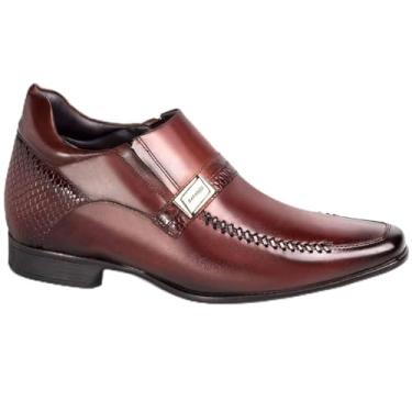 Imagem de Sapato Social Rafarillo Masculino Couro Aumenta Altura Mogno 42