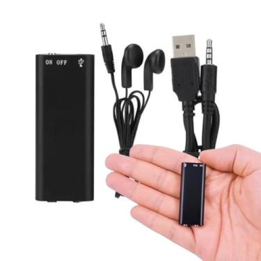 Imagem de Mini Gravador Voz Espião Digital e MP3 player Super Pequeno - 8GB com 96 horas de gravação, 20 horas de bateria - Discreto Tipo Pendrive para Reuniões, Aulas, Entrevistas e Monitoramento