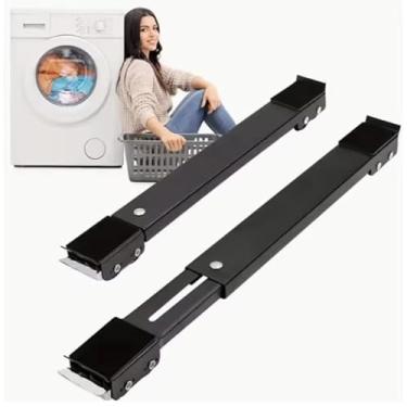 Imagem de Suporte com Rodinhas, Suporte de Base com Rodinha para Geladeira Fogão E Máquina de Lavar Lousa Base Carrinho Até 500kg Ajustável(Preto)