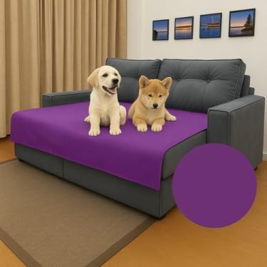 Imagem de Manta Protetora para Sofá Impermeável. Uso Geriátrico, Pet e Infantil. Contra Pelos e Liquidos. Cores (violeta)