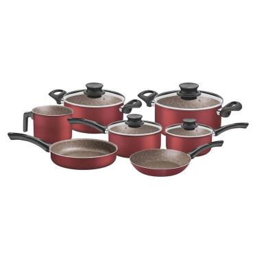 Imagem de Jogo De Panelas 7 Ppçs Paris Vermelho Tramontina 28599702
