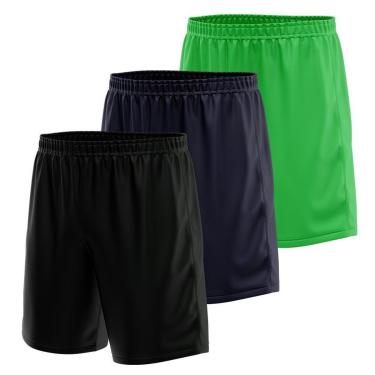 Imagem de Kit 3 Calção Short Futebol Basquete Vôlei Bermuda Dry Treino Academia-Masculino