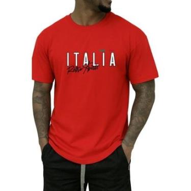 Imagem de Camiseta Masculina Itália Retro Básica Toque Macio e Durável-Masculino