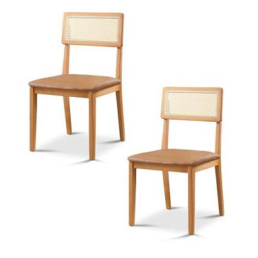 Imagem de Kit 2 Cadeiras de Jantar com Encosto de Telinha Ava - Zurc Decor