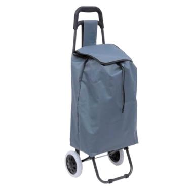 Imagem de Carrinho de compras de supermercado multifuncional,capacidade de 30 kg,carrinho de compras dobrável(Cinza Claro)