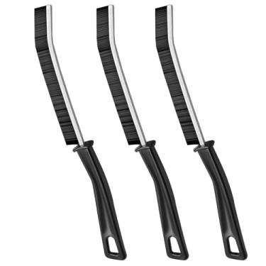 Imagem de Escova de limpeza de cerdas duras, 3 peças, escova de limpeza de fendas, escovas de limpeza pequenas, escova de limpeza de argamassa, ferramentas de limpeza de lacunas finas para uso doméstico