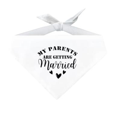 Imagem de Bandana para cães de casamento, bandana branca para animais de estimação, cachecol de tecido confortável para cães pequenos, médios e grandes, presente de casamento para donos de amantes de cães