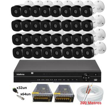 Imagem de Kit Cftv 32 Câmeras Intelbras Dvr 32 Canais MHDX 1232 s/hd
