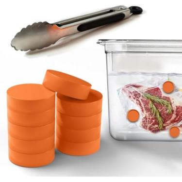 Imagem de Ímãs de peso Sous Vide da AKS Co – Pacote com 10 ímãs revestidos de silicone seguros para alimentos, projetados para máquinas de sous vide para imergir sacos de alimentos e evitar flutuação/falta de