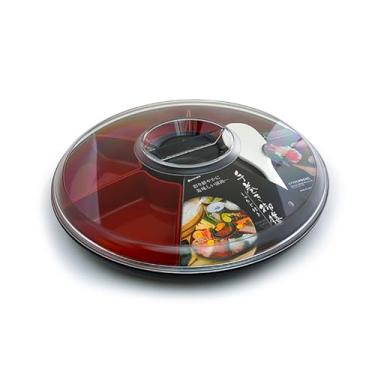 Imagem de Travessa Plástica Oriental Com Divisórias E Colher Para Arroz