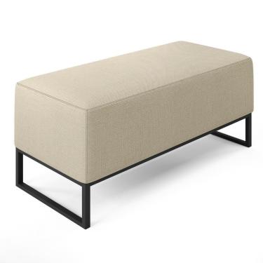 Imagem de Puff Cléo W01 Base De Ferro 90 Cm Linho Champagne