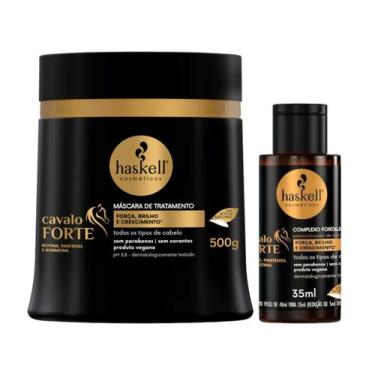 Imagem de Kit Cavalo Forte 1 Máscara 500ml 1 Complexo Fortalecedor 35ml Haskell