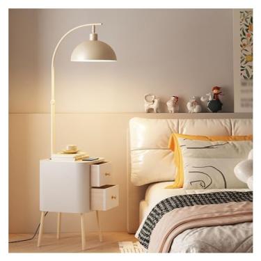 Imagem de Luminária de chão Luminária de chão com controle remoto Luminárias altas modernas mesa cabeceira para salas estar e escritórios(Branco)