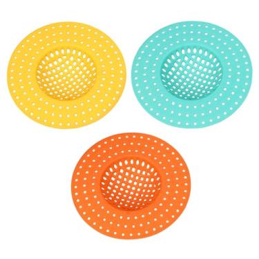 Imagem de Pacote com 3 filtros de ralo de pia de cozinha e banheiro de aço inoxidável, filtros de cabelo e coletor de alimentos