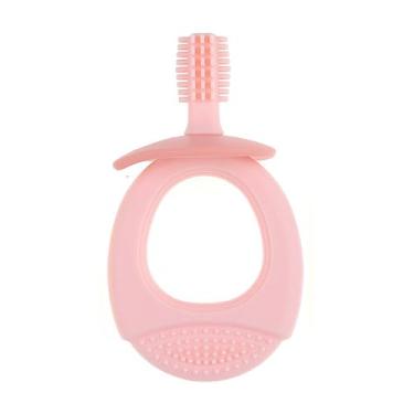 Imagem de Generic Protetor Bucal de Silicone Limpo 360°, Escova de Dentes de Massagem para Bebês, Mordedor para Saúde Bucal do bebê (Rosa)