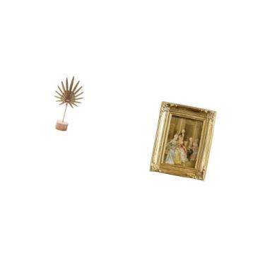 Imagem de Fenteer Escultura de Folha de Metal Abstrata Nórdica, Ornamento com Moldura de Resina para Fotos, Porta-cartões, Moldura Frontal de Vidro para Mesa, Decoração