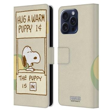 Imagem de Head Case Designs Capa carteira de couro Peanuts Warm Snoopy Hug oficialmente licenciada compatível com Apple iPhone 16 Pro Max