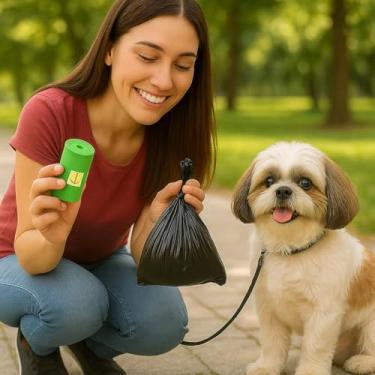 Imagem de Kit com 10 Sacos Coletores Biodegradáveis para Pet, Resistentes e à Prova de Vazamentos para Cães e Gatos