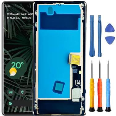 Imagem de Foufinin Substituição de tela para Google Pixel 6 Pro para substituição de tela do Google Pixel 6 Pro com GD1YQ GTT9Q LCD GLUOG G8VOU Montagem digitalizador sensível ao toque com ferramentas de 6,7
