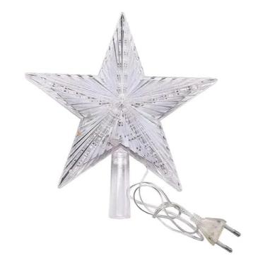 Imagem de Ponteira Estrela LED para Árvore de Natal, Iluminação Colorida com Luzes RGB, Decoração Natalina, 220V, Brilhante e Iluminada